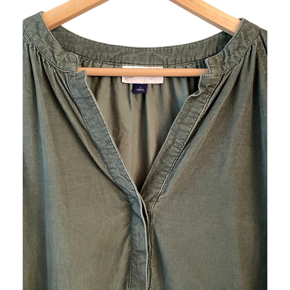 Universal Thread Olive Green Corduroy Relaxed Boho Top Size‎ Large - Picture 2 of 8